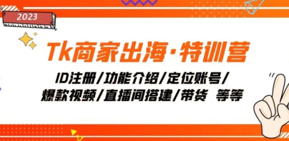 Tk商家出海·特训营：ID注册/功能介绍/定位账号/爆款视频/直播间搭建/带货-柚子资源网