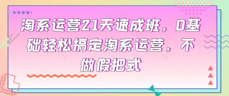 淘系运营21天速成班，0基础轻松搞定淘系运营，不做假把式-柚子资源网