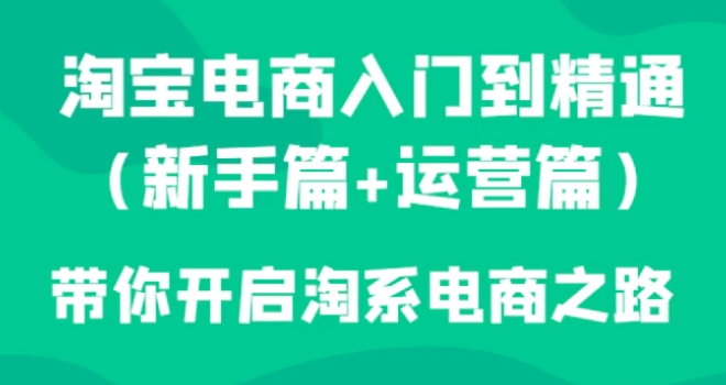 淘宝电商入门到精通带你开启淘系电商之路-柚子资源网