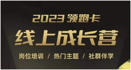 2023领跑卡线上成长营，淘宝运营各岗位培训，直通车、万相台、引力魔方、引流等，帮助突破成长瓶颈-柚子资源网