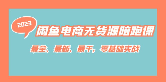 闲鱼电商无货源陪跑课，最全、最新、最干，零基础实战-柚子资源网