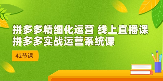 2023年8月新课-拼多多精细化运营 线上直播课：拼多多实战运营系统课-42节-柚子资源网