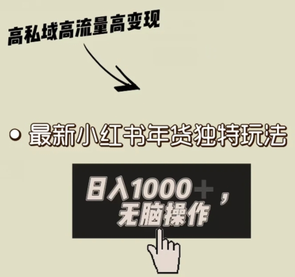 小红书年货独特玩法，高私域高流量高变现，日入1000+小白易上手-柚子资源网