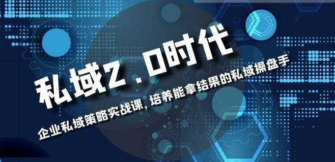 私域-2.0时代：企业私域策略实战课，培养能拿结果的私域操盘手-柚子资源网