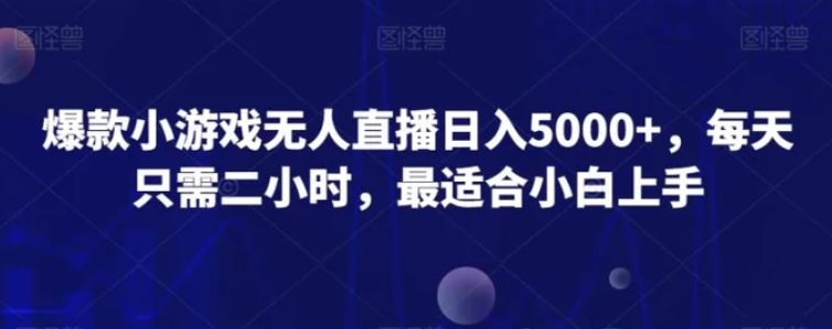 爆款小游戏无人直播日入5000+，每天只需二小时，最适合小白上手-柚子资源网