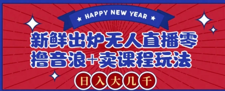 2024最新无人直播零撸音浪+卖课程玩法，日入大几千不是梦【揭秘】-柚子资源网