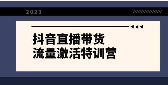 抖音直播带货-流量激活特训营，入行新手小白主播必学-柚子资源网