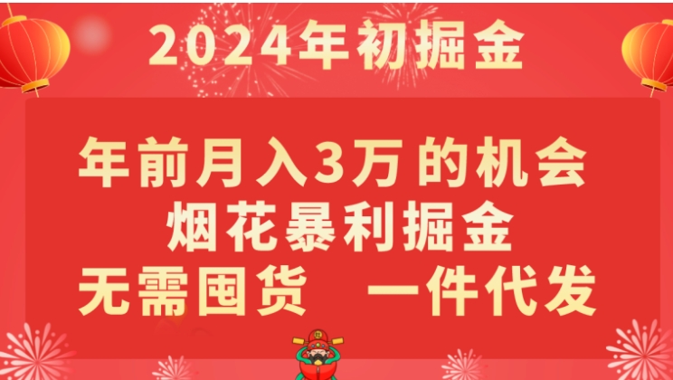 年前月入3万+的机会，烟花暴利掘金，无需囤货，一件代发-柚子资源网