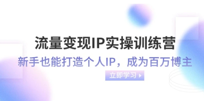 流量变现IP实操训练营：新手也能打造个人IP，成为百万 博主-柚子资源网