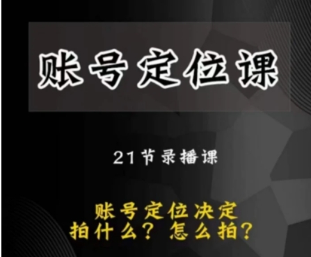 黑马短视频账号定位课，账号精准定位，带给您最前沿的定位思路-柚子资源网