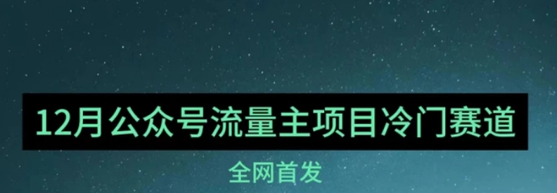 12月份最新公众号流量主小众赛道推荐，30篇以内就能入池！-柚子资源网