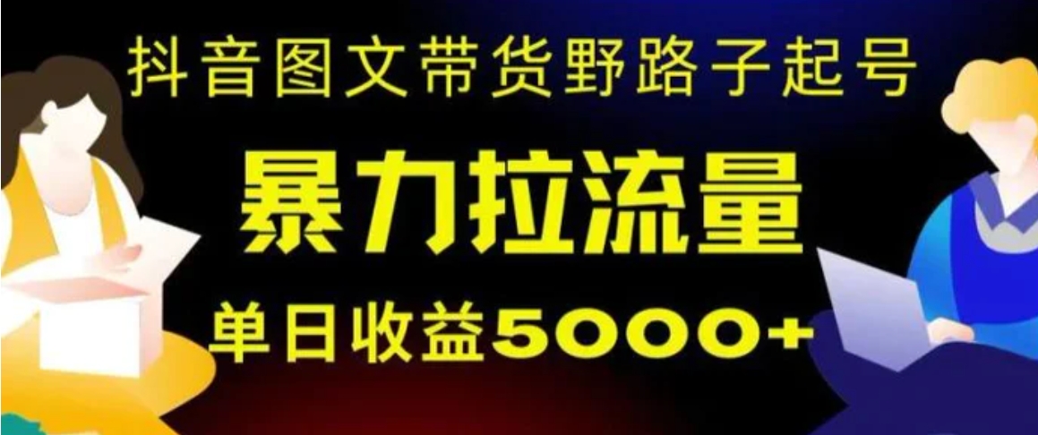 抖音图文带货暴力起号，单日收益5000+，野路子玩法，简单易上手，一部手机即可【揭秘】-柚子资源网