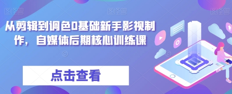 从剪辑到调色0基础新手影视制作，自媒体后期核心训练课-柚子资源网