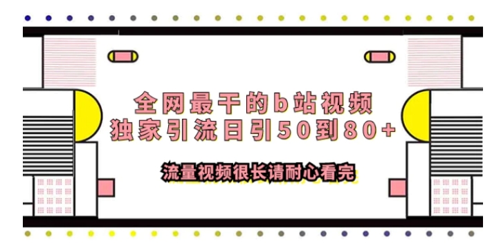 全网最干的b站视频独家引流日引50到80+流量视频很长请耐心看完-柚子资源网