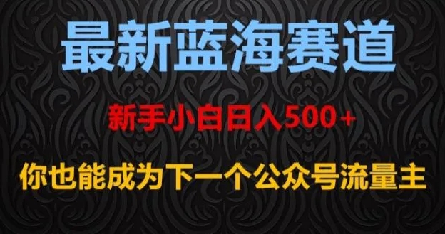 最新蓝海赛道，新手小白日入500+，你也能成为下一个公众号流量主【揭秘】-柚子资源网