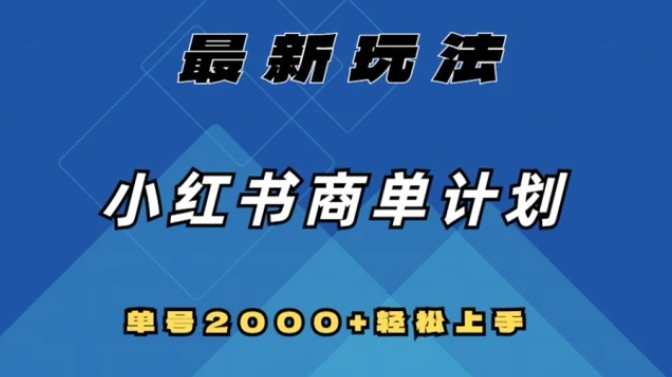 全网首发，小红书商单计划最新玩法，单号2000+可扩大可复制【揭秘】-柚子资源网