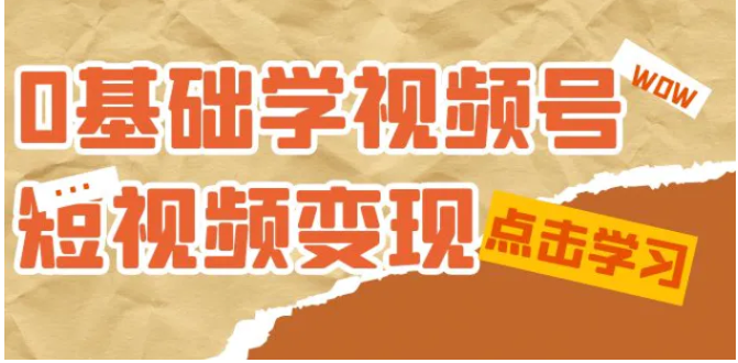 0基础学-视频号短视频变现：适合新人学习的短视频变现课-柚子资源网