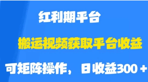 搬运视频获取平台收益，平台红利期，附保姆级教程【揭秘】-柚子资源网