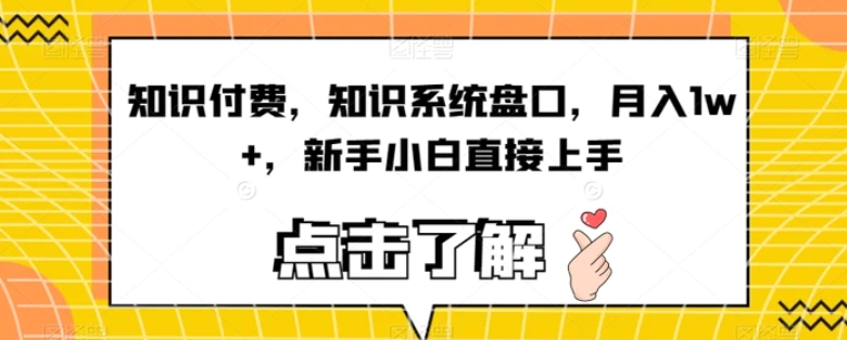 知识付费，知识系统盘口，月入1w+，新手小白直接上手-柚子资源网