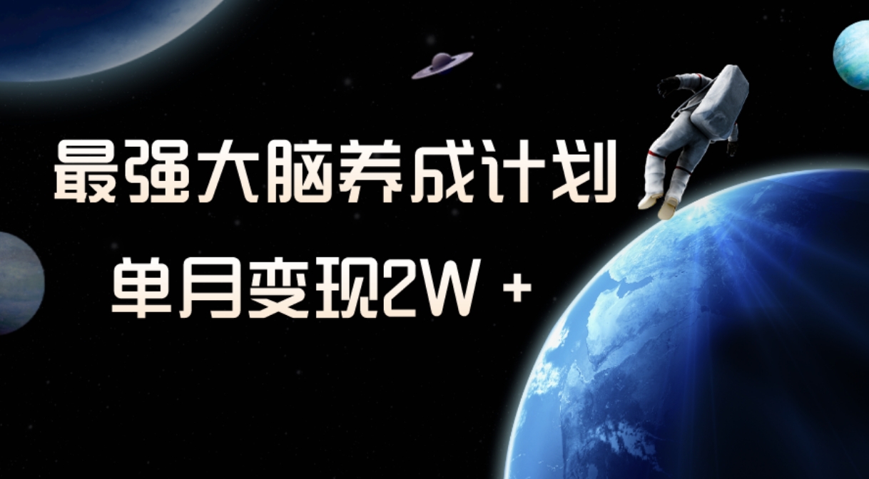 冷门虚拟项目，最强大脑养成计划，一个月变现2W＋-柚子资源网