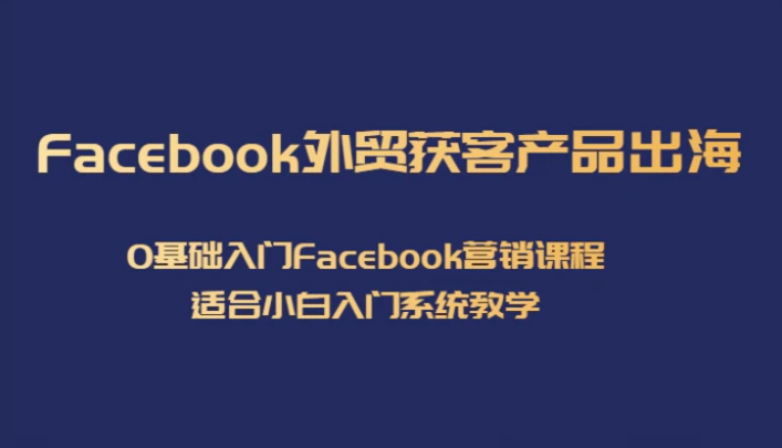 Facebook外贸获客产品出海，0基础入门Facebook营销课程，适合小白入门系统教学-柚子资源网