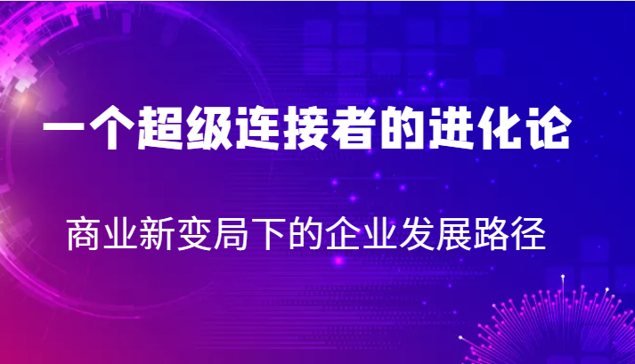 一个超级连接者的进化论 商业新变局下的企业发展路径-柚子资源网