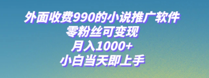 小说推广软件，零粉丝可变现，月入1000+，小白当天即上手【附189G素材】-柚子资源网