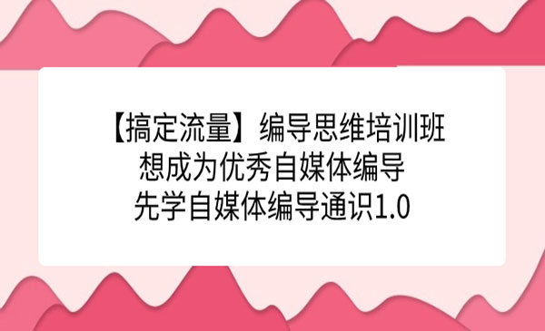 《编导思维培训班》想成为优秀自媒体编导先学自媒体编导通识1.0-柚子资源网