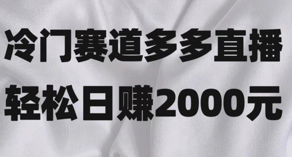 冷门赛道拼多多直播项目，简单念稿子，日收益2000＋-柚子资源网