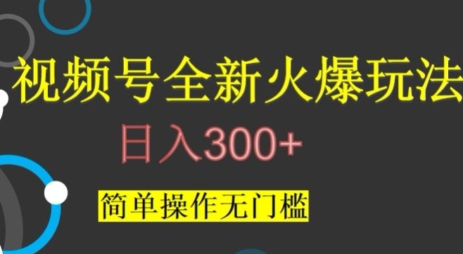 视频号最新爆火玩法，日入300+，简单操作无门槛【揭秘】-柚子资源网