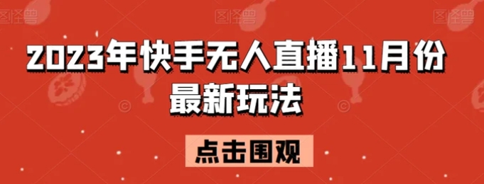 2023年快手无人直播11月份最新玩法-柚子资源网