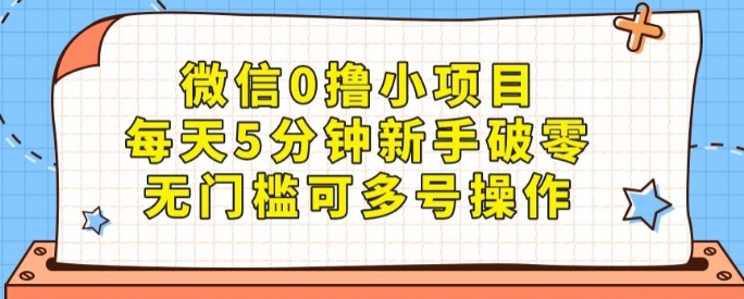 微信0撸小项目，每天5分钟新手破零，无门槛可多号操作-柚子资源网