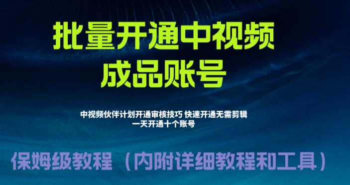 外面收费1980暴力开通中视频计划教程，附 快速通过中视频伙伴计划的办法-柚子资源网