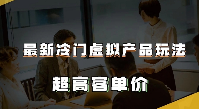 最新冷门虚拟产品玩法，超高客单价，月入2-3万＋【揭秘】-柚子资源网