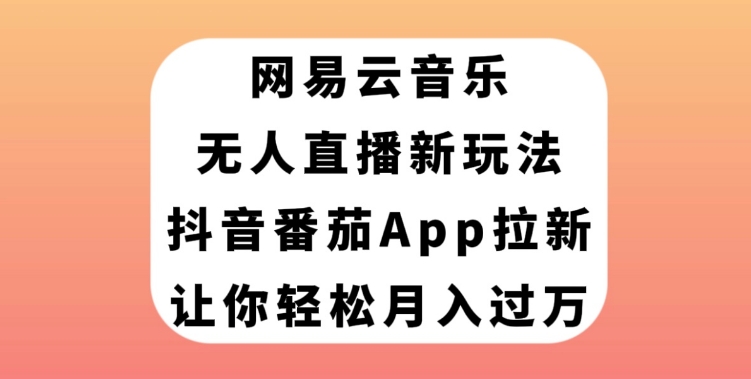 网易云音乐无人直播新玩法，抖音番茄APP拉新，让你轻松月入过万-柚子资源网