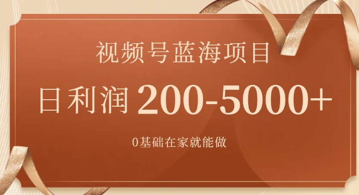 视频号蓝海项目，0基础在家也能做，日入200-5000+【附266G资料】-柚子资源网