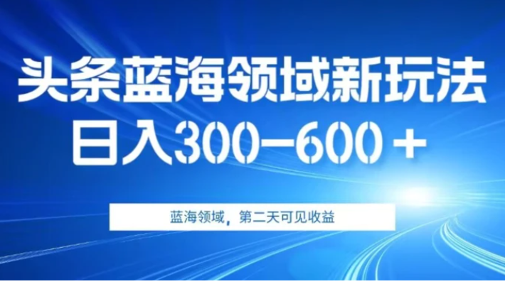 AI头条野路子蓝海领域新玩法2.0，日入300-600＋，附保姆级教程【揭秘】-柚子资源网