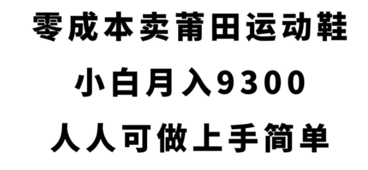 零成本卖莆田运动鞋，小白月入9300，人人可做上手简单【揭秘】-柚子资源网