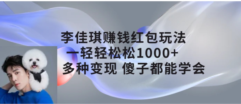 李佳琪赚钱红包玩法，一天轻轻松松1000+，多种变现，傻子都能学会-柚子资源网