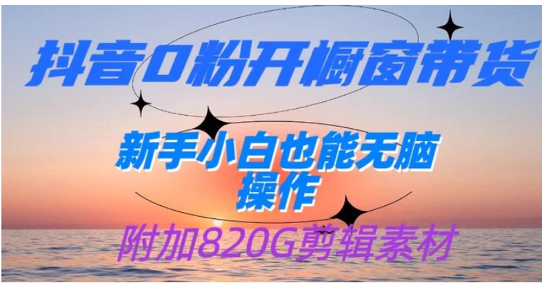 抖音0粉开橱窗带货，日入500+，新手小白也能无脑操作-柚子资源网