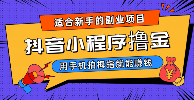 抖音小程序撸金项目，用手机每天拍个拇指挂载一下小程序就能赚钱-柚子资源网