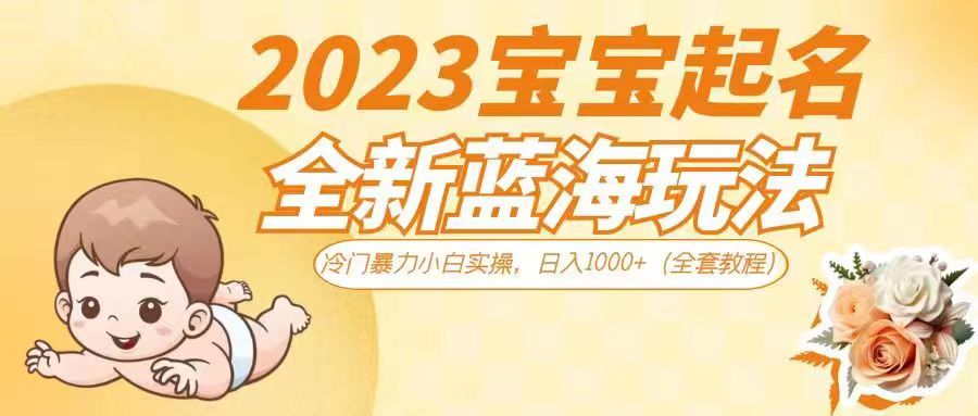 2023宝宝起名全新蓝海玩法，冷门暴力小白实操，日入1000+-柚子资源网