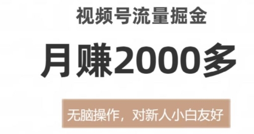 视频号流量掘金，月赚2000多，无脑操作，对新人小白友好-柚子资源网