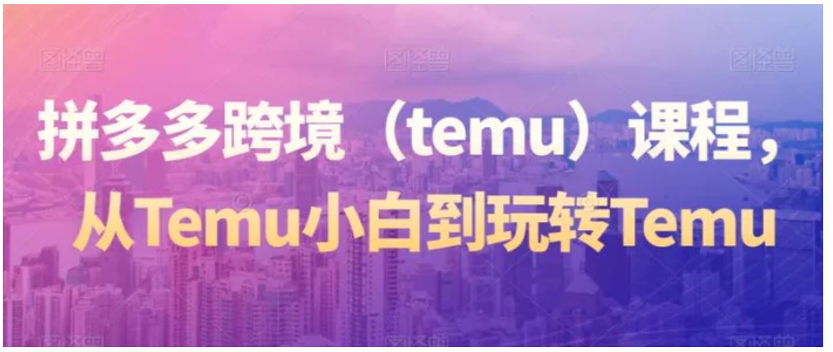 拼多多跨境课程，从Temu小白到玩转Temu-柚子资源网