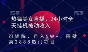 （9044期）热舞美女直播，24小时全天挂机被动收入，可矩阵月入5W+隔壁卖2888热门项目-柚子资源网