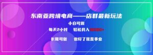 （9060期）东南亚跨境电商店群新玩法2—小白每天两小时轻松10000+-柚子资源网