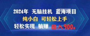 （9096期）2024年无脑挂机蓝海项目纯小白可轻松上手轻松实现躺赚日入900+-柚子资源网