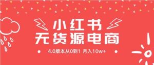 （9317期）小红书无货源新电商4.0版本从0到1月入10w+-柚子资源网