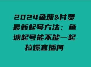 （9507期）2024鱼塘&付费最新起号方法：鱼塘起号能不能一起拉爆直播间-柚子资源网