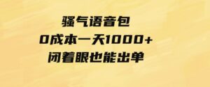 （9517期）骚气语音包，0成本一天1000+闭着眼也能出单-柚子资源网